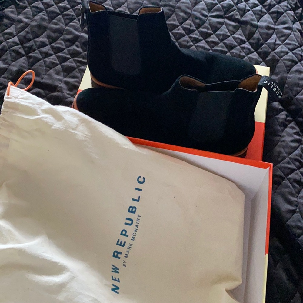 New Republic Harvey Black Suede Chelsea boots